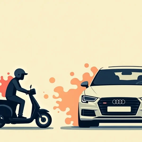 An Audi driver, who sped at a moped before crashing, was soon found screaming for his life.